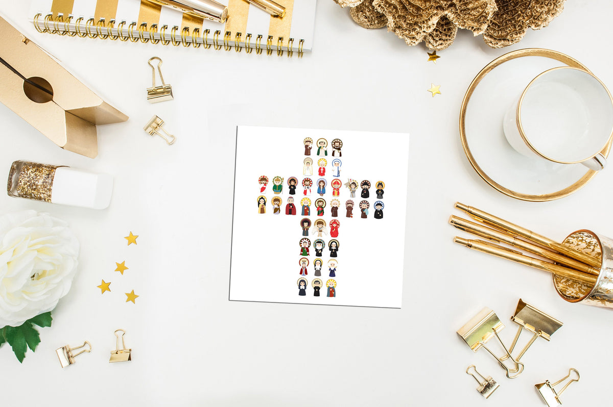Set of 18 Saint Cross Stickers. Kids Saint Stickers. First Communion ...