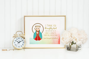 Saint Margaret of Scotland prayer print. Saint Margaret Wall Art Poster. Nursery Prayer Print. Catholic Poster. Baptism Gift. Margaret Gift.