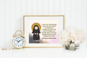 Saint Frances Xavier Cabrini prayer print. Saint Frances Xavier Cabrini Wall Art Poster. Nursery Prayer Print. Catholic Poster. Baptism Gift