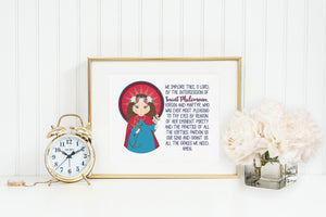 Saint Philomena prayer print. Saint Philomena Wall Art Poster. Nursery Prayer Print. Catholic Poster. Baptism Gift. Prayer to Philomena.