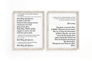 Angelus Prayer Print Posters. The Angel of the Lord declared to Mary Poster Prints. Angelus Prayers. Catholic Prayer Prints. Catholic Gift.