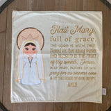 18" Hail Mary Ultra Soft Lovey Mini Blanket. Baby Prayer Blanket. Lovie Blanket. Baby Nursery. Baptism Gift. Catholic Baby Gift. Hail Mary