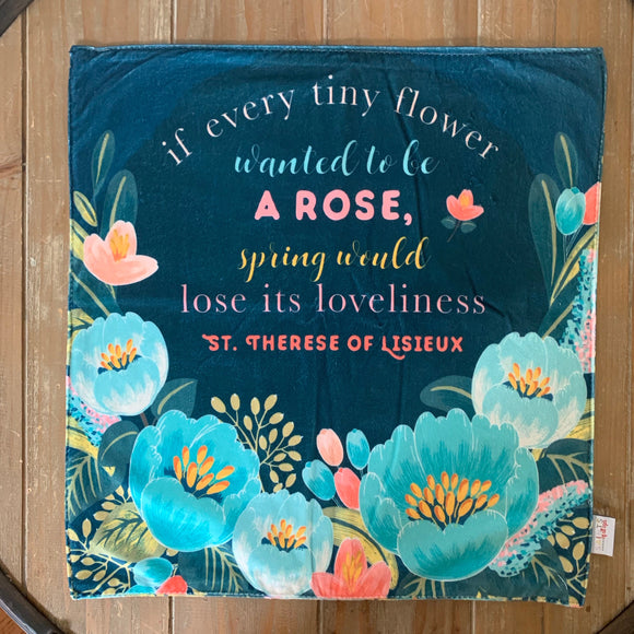 Saint Therese Ultra Soft Lovey Blanket. Saint Blanket. Lovie Blanket. Baby Nursery. Baptism Gift. Catholic Baby Gift. Catholic Saint Gift.