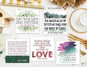 Set of 9 - 3" Saint Stickers Set #3. Inspirational Saint Stickers. Planner Stickers. Homeschooling. Catholic Gift. Catholic Saint Stickers.