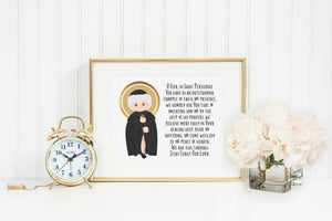 Saint Peregrine prayer print. Saint Peregrine Wall Art Poster. Nursery Prayer Print. Catholic Poster. Baptism Gift. Peregrine Cancer Prayer.