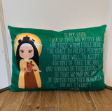 St. Therese of Lisieux pillow. St. Therese prayer pillow. Christian Catholic Gift. Baptism Gift. Saint pillow. First Holy Communion gift.