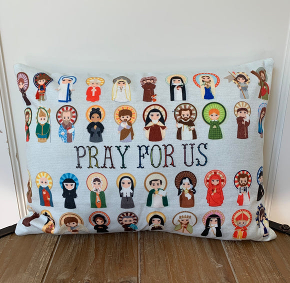 Catholic Saints pillow. Baptism Gift. Mother Teresa, Hail Mary, St. Michael Pillow. Catholic Gift. First Communion Gift. Pray for Us Pillow.