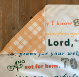 18" I know the plans I have for you Soft Lovey Mini Blanket. Baby Prayer Blanket. Scripture Lovie Blanket. Baptism Gift, Jeremiah 29:11 Gift