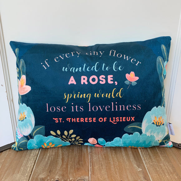 St. Therese of Lisieux pillow. If every tiny flower wanted to be a rose pillow. Christian Catholic Gift. Baptism Gift. Saint pillow.