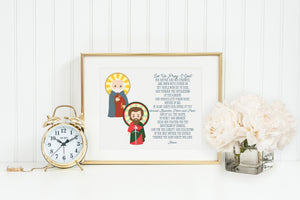 Saint Peter and Paul poster print. Peter and Paul Wall Art Poster. Nursery Art. Kids Room. Prayer Print. Catholic. Peter and Paul Prayer.