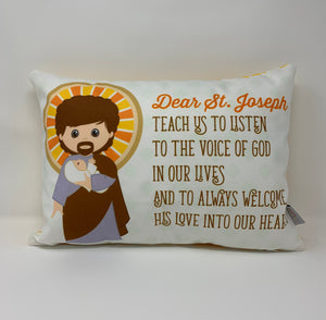 Saint Joseph Pillow pillow. Dear St Joseph Pillow. Baptism Gift. First Communion gift. Catholic. First Communion. St. Joseph Gift