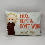 Saint Padre Pio pillow. Pray, Hope and Don't Worry. Baptism Gift. Children's & Nursery Decor. Catholic Gift. First Communion. St. Pio Gift