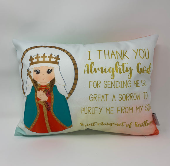 Saint Margaret of Scotland pillow. St Margaret Pillow. Catholic Gift. Baptism Gift. Saint pillow. First Holy Communion. Saint Margaret gift.