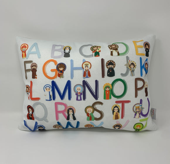 Saint ABC pillow. Catholic Saints pillow. Christian Catholic Gift. Baptism Gift. Saint pillow. Mother Teresa. JPII. St. Therese. ABC pillow.