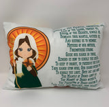 Saint Brigid of Ireland pillow. Brigid of the Mantle Prayer. Catholic Gift. Baptism Gift. Saint pillow. First Holy Communion. Brigid gift.