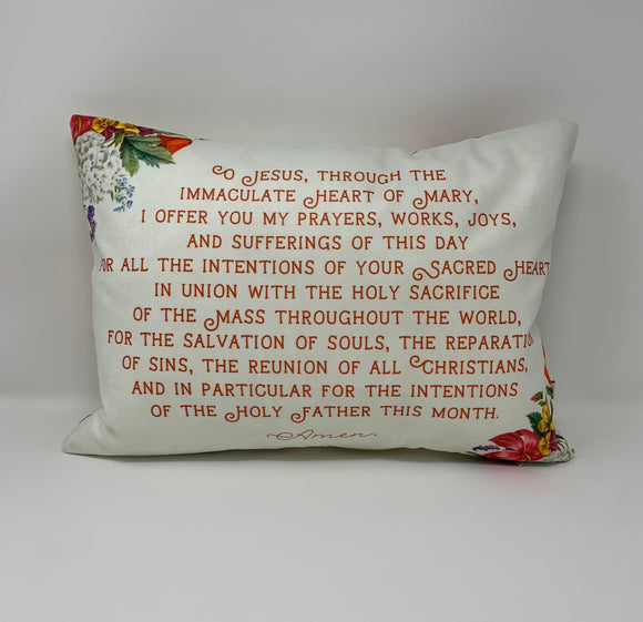 Morning Offering to the Sacred Heart pillow. Children's pillow. Christian Catholic Gift. First Communion Gift. Morning Offering pillow