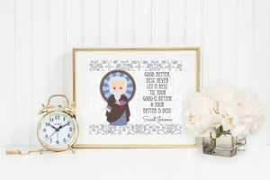 Saint Jerome poster print. Catholic Wall Art Poster. First Communion. Saint Jerome. Good Better Best Poster. Catholic Prayer. Catholic Kids