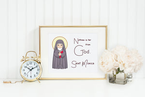 Saint Monica poster print. Catholic Wall Art Poster. First Communion. Saint Monica of Hippo Poster. Saint Monica Gift. St Monica Poster.