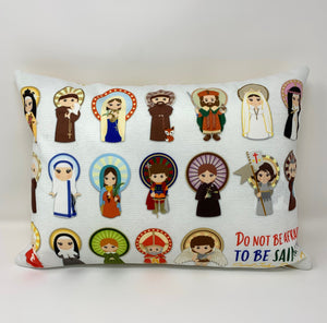 Do not be afraid to be Saints Catholic Saints pillow. Baptism Gift. Mother Teresa, Hail Mary, St. Michael Pillow. Catholic First Communion