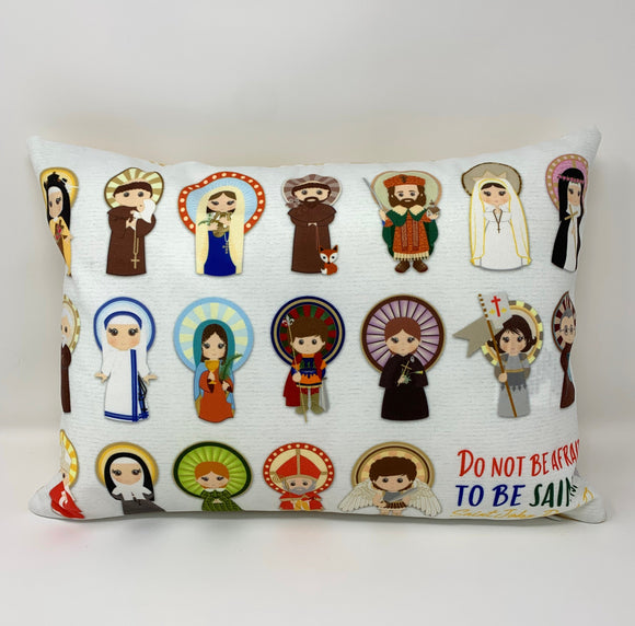Do not be afraid to be Saints Catholic Saints pillow. Baptism Gift. Mother Teresa, Hail Mary, St. Michael Pillow. Catholic First Communion