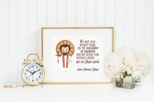 St Francis Xavier poster print. Saint Francis Xavier Wall Art Poster. First Communion. We must pray without tiring. Catholic Gift. Baptism.