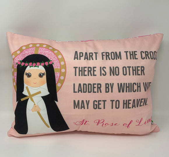 Saint Rose of Lima pillow. Apart from the cross pillow. First Communion Gift. Catholic Gift. Saint Rose gift. Saint pillow. Baptism Gift.