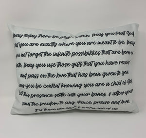 St. Therese of Lisieux prayer pillow. Christian Catholic Gift. Baptism Gift. May today there be peace. First Holy Communion gift.