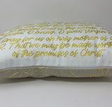 Hail Holy Queen pillow. Baptism Gift. Catholic Pillow Decor, Christian Catholic Gift. First Communion Gift. Hail Holy Queen Prayer Pillow