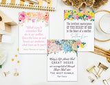 Set of 6 Motherhood Saint Quote Note Cards. Motherhood Notes w/ Saint Quotes. Catholic gift. Mother's Day. St. Therese, JPII, Mother Teresa