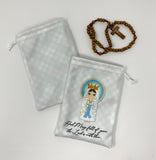 Hail Mary Full of Grace Cloth bag. Pray for us gift. First communion. Church Tote. Marian bag. Catholic gift. Rosary pouch. Mary Gift.