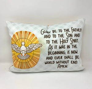 Glory Be pillow. Baptism Gift. Children's pillow. Nursery Decor Christian Catholic Gift. First Communion Gift. Glory Be prayer Gift.