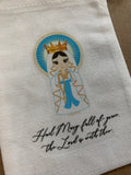 Hail Mary Full of Grace Canvas Rosary bag. All you Holy Men and Women Canvas Rosary bag. First communion. Rosary gift. Catholic Rosary Bag.
