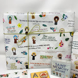 Catholic Saints Wrapping Paper. Saints Prayer Wrapping paper sheets. Catholic Saint Quote Paper. Baptism Gift. Catholic gift wrapping.