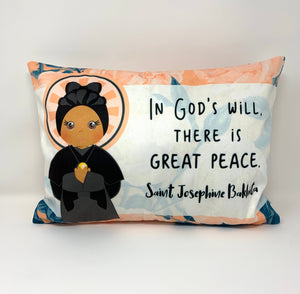 Saint Josephine pillow. In God’s will pillow. Baptism Gift. Children's & Nursery Decor. Catholic Gift. First Communion. St. Josephine Gift