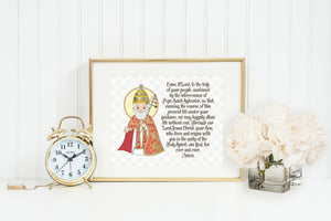 Saint Pope Sylvester poster print. Sylvester Wall Art. First Communion. Kids Room Print. Prayer Poster. Catholic Poster. Baptism Gift.