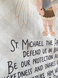 Saint Michael the Archangel Canvas Wall Hanging. Saint Michael Canvas Hanging. St Michael Wall Hanging. Kids Room Art. Saint gift. Tapestry