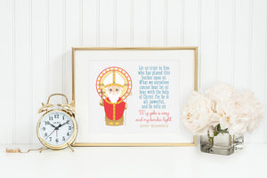 Saint Boniface poster print. St. Boniface Wall Art Poster. First Communion. Kids Room. Prayer Poster. Catholic Poster. Baptism Gift