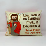 Saint Philip the Apostle pillow. St Philip prayer pillow. Baptism Gift. First Communion gift. Catholic. First Communion. St. Philip Gift