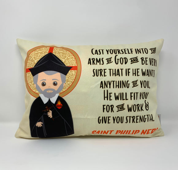 Saint Philip Neri pillow. St Philip Neri prayer pillow. Baptism Gift. First Communion gift. Catholic. First Communion. St. Philip Neri Gift.