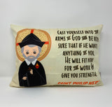 Saint Philip Neri pillow. St Philip Neri prayer pillow. Baptism Gift. First Communion gift. Catholic. First Communion. St. Philip Neri Gift.