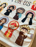 Pray for us Saints Ultra soft baby Blanket. Saints Prayer Blanket. 30x40” Catholic Saint Quote Blanket. Baptism Gift. Catholic