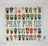 18" Pray for Us Ultra Soft Lovey Blanket. Baby Prayer Mini Blanket. Saint Lovie Blanket. Baptism Gift. Catholic Baby Gift. Pray for Us gift.