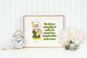 Saint Cyril of Jerusalem poster print. St. Cyril Wall Art Poster. First Communion. Kids Room Print. Prayer Poster. Catholic Poster. Baptism