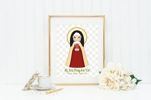 Saint Ava poster print. Saint Ava Wall Art. First Communion. Kids Room Prayer Poster. Baptism Gift. Saint Ava Gift. Saint Ava Pray for us!