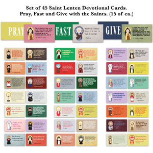 READY TO SHIP Set of 45 Lenten Devotional Saint Cards with quotes. Lenten Saint Devotional. Godchild Gift. Catholic Gift Saint Quotes Easter