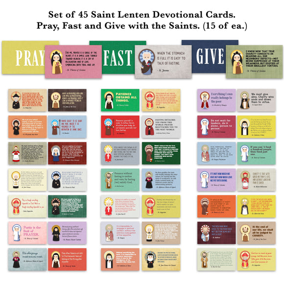 READY TO SHIP Set of 45 Lenten Devotional Saint Cards with quotes. Lenten Saint Devotional. Godchild Gift. Catholic Gift Saint Quotes Easter