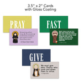 READY TO SHIP Set of 45 Lenten Devotional Saint Cards with quotes. Lenten Saint Devotional. Godchild Gift. Catholic Gift Saint Quotes Easter