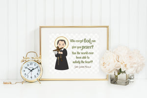 Saint Gerard Majella poster print. St. Gerard Wall Art Poster. First Communion. Kids Room Print. Prayer Poster. Catholic Poster. Baptism