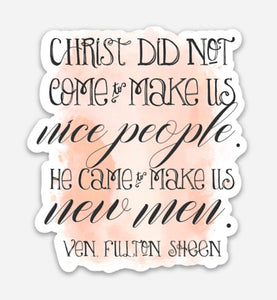 3" Vinyl Waterproof Fulton Sheen Sticker. Fulton Sheen Water bottle Saint Sticker. New Men vinyl decal. Saint Decal. Catholic Gift.