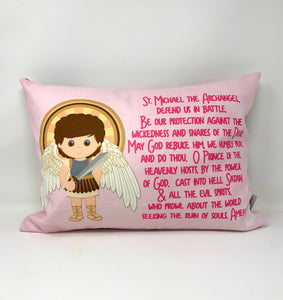Saint Michael pillow for girls. Baptism Gift. Children's & Nursery Decor, Christian Catholic Gift. First Communion Gift. St. Michael gift.